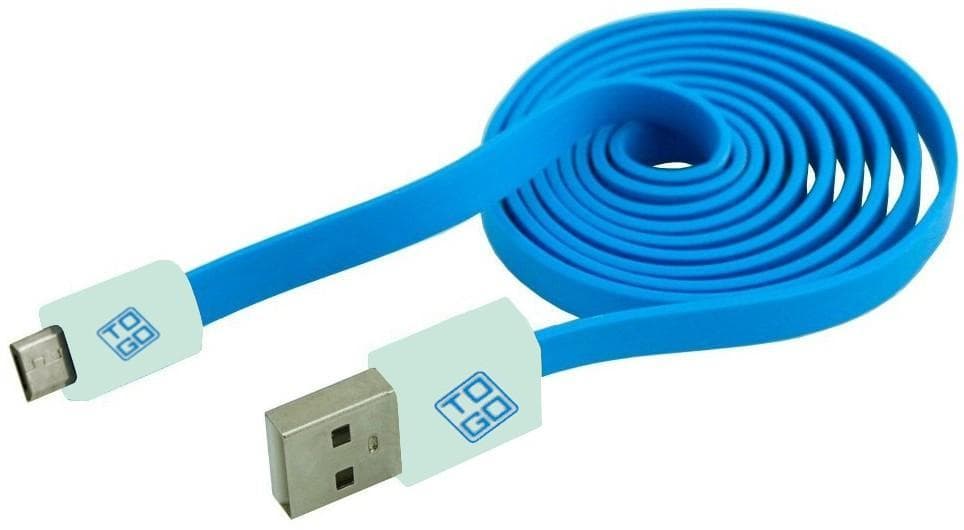 Cavo Flat USB AM a Micro USB M 1m Azzurro/Bianco - Bluediamond TO GO ICOC MUSB-FLC