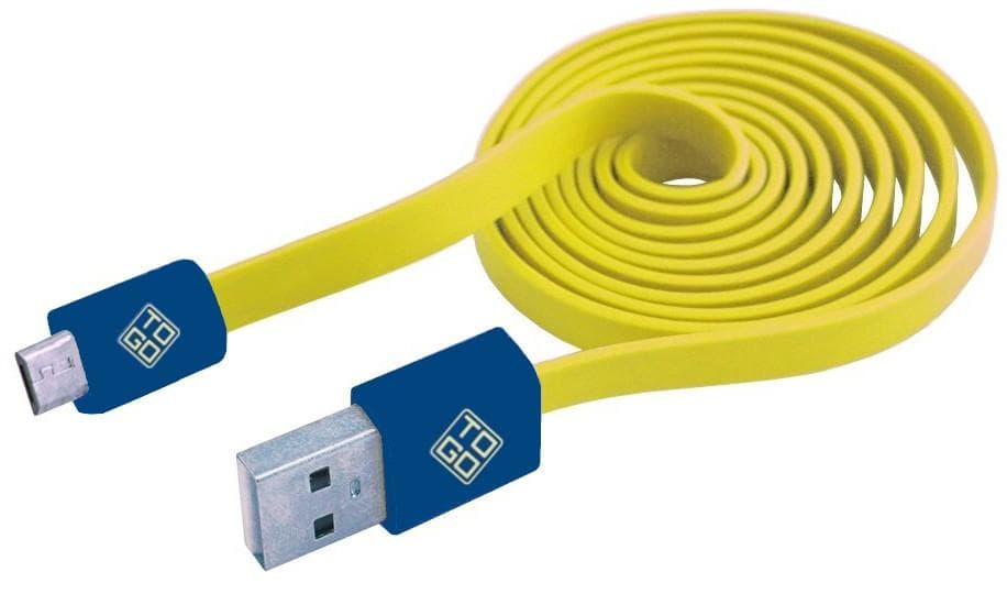 Cavo Flat USB AM a Micro USB M 1m Giallo/Blu - Bluediamond TO GO ICOC MUSB-FLY
