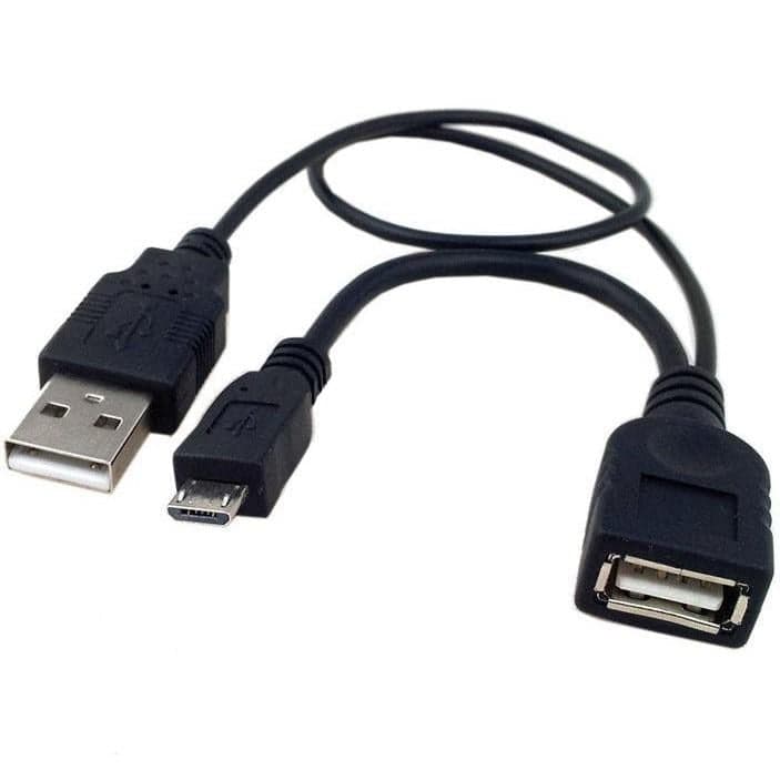Cavo OTG USB 2.0 A Femmina/Micro USB B con Alimentazione 30cm Nero - Techly ICOC MUSB-MC2