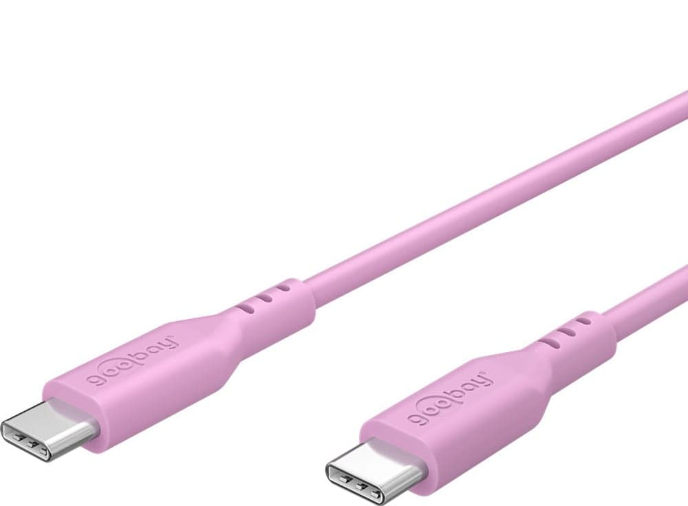 Cavo USB-C Maschio/Maschio USB 2.0 in Silicone 1,5m Rosa - Goobay ICOC MUSB20-C615SP