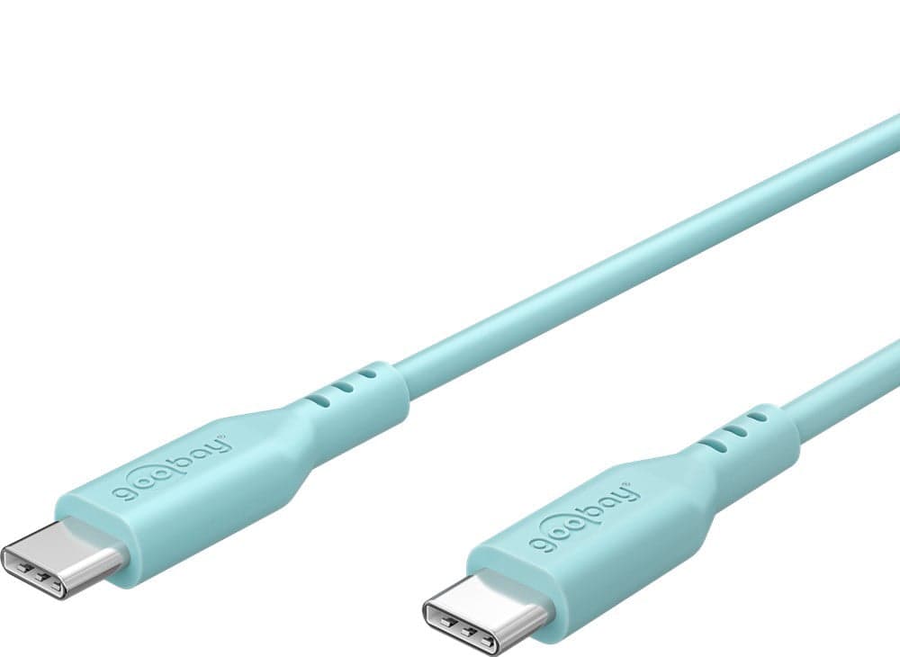 Cavo USB-C Maschio/Maschio USB 2.0 in Silicone 1,5m Turchese - Goobay ICOC MUSB20-C615ST