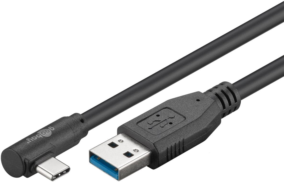 Cavo USB 3.2 USB-C M 90° a USB-A M 2m Nero - Goobay ICOC MUSB31-CM9AM20