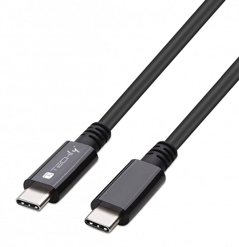 Cavo USB 4 Gen 3 Type-C Thunderbolt M/M 40Gbps 100W 0,8m Nero - Techly ICOC MUSB40-CMCM08