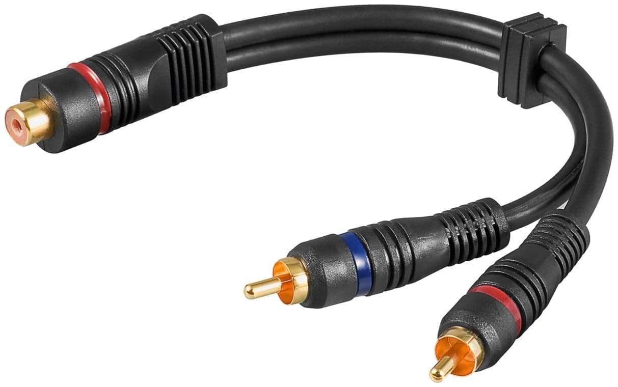 Cavo Adattatore RCA Femmina / 2x RCA Maschio 0.2m Nero - Goobay ICOC RCA-2RCAF
