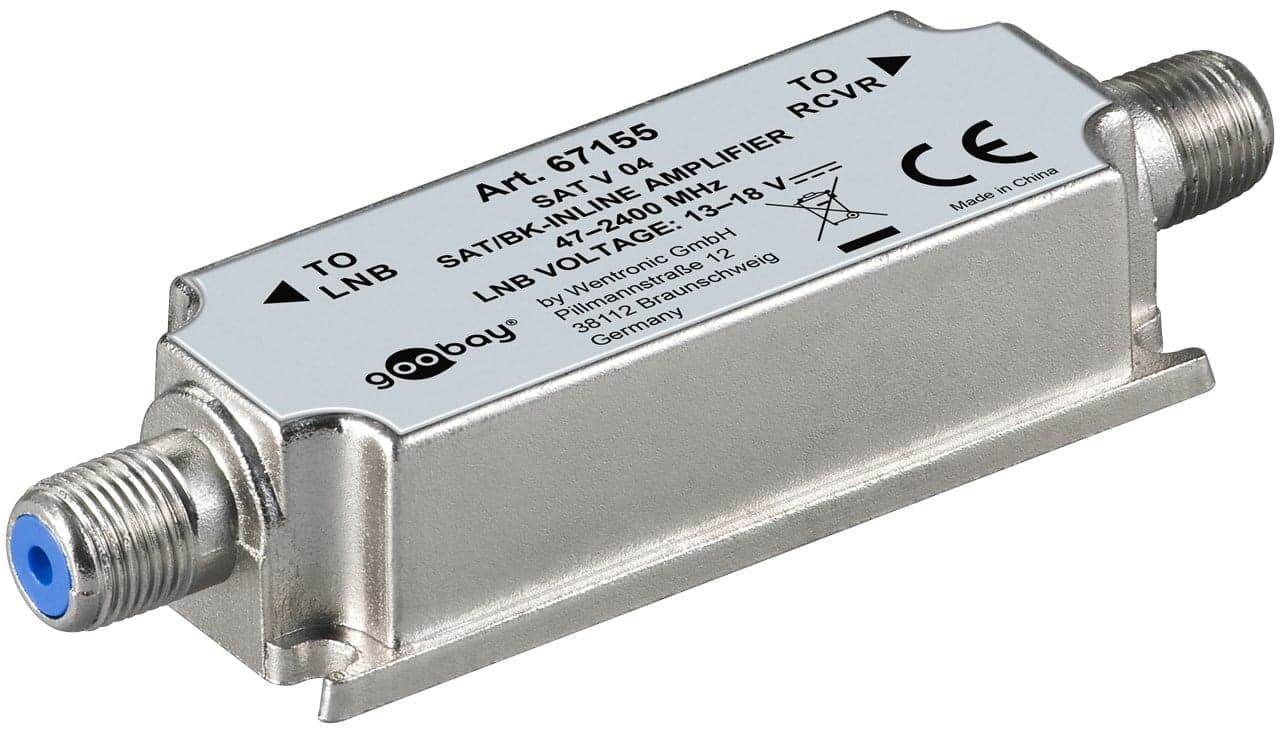 Amplificatore in Linea per Antenna SAT/BK 47 MHz - 2400 MHz - Goobay ICOC SAT-AMP-20