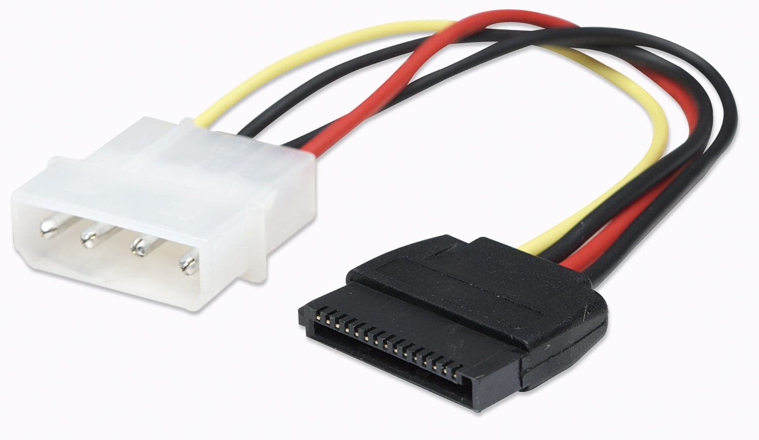 Cavo alimentazione SATA Molex 4-pin M a SATA 15-pin F 15 cm - Manhattan ICOC SATA-415
