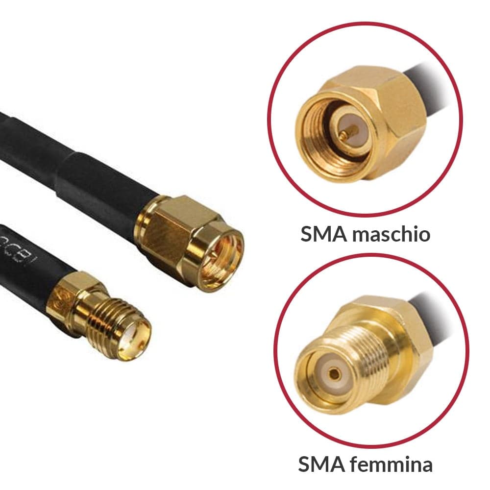 Cavo Antenna SMA M/F a Basse Perdite 15m Nero - Delock ICOC SMA-MF150D