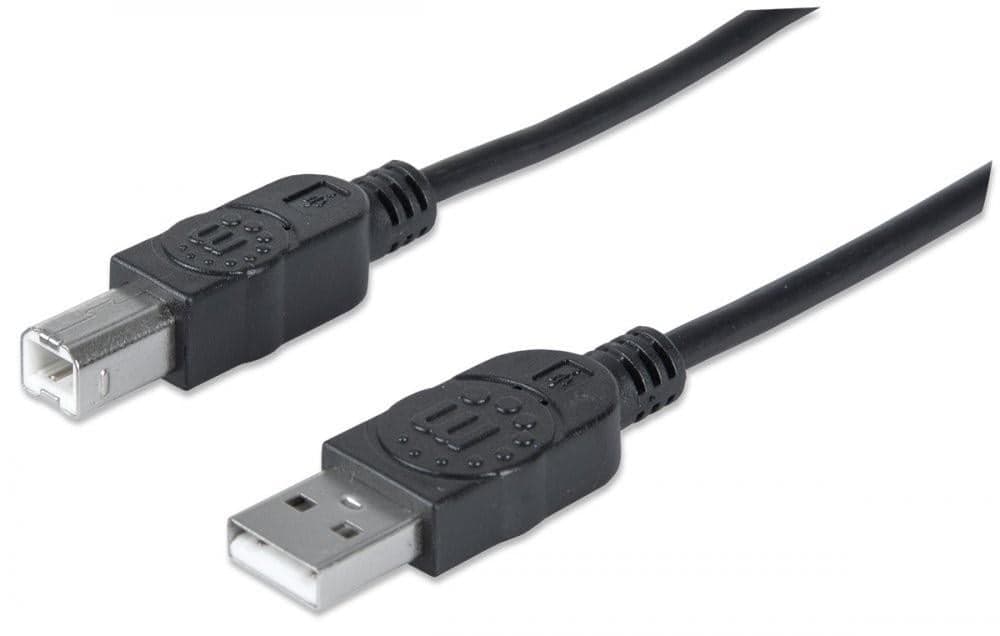 Cavo USB 2.0 A maschio/B maschio 0,5m Nero - Manhattan ICOC U-AB-005-U2