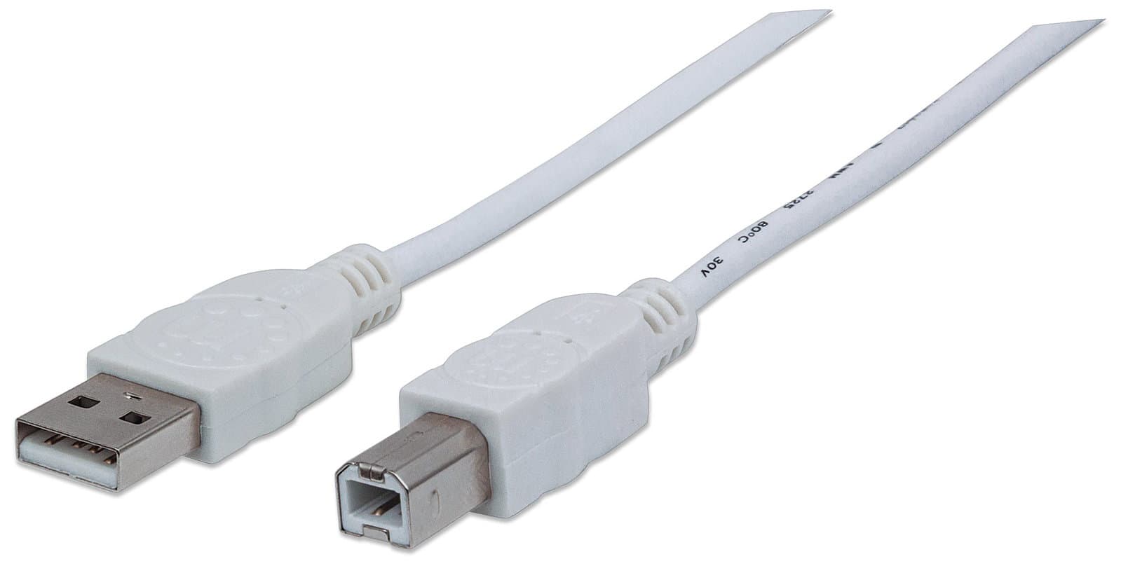 Cavo USB 2.0 A/B 1m Bianco - Manhattan ICOC U-AB-010-U2W