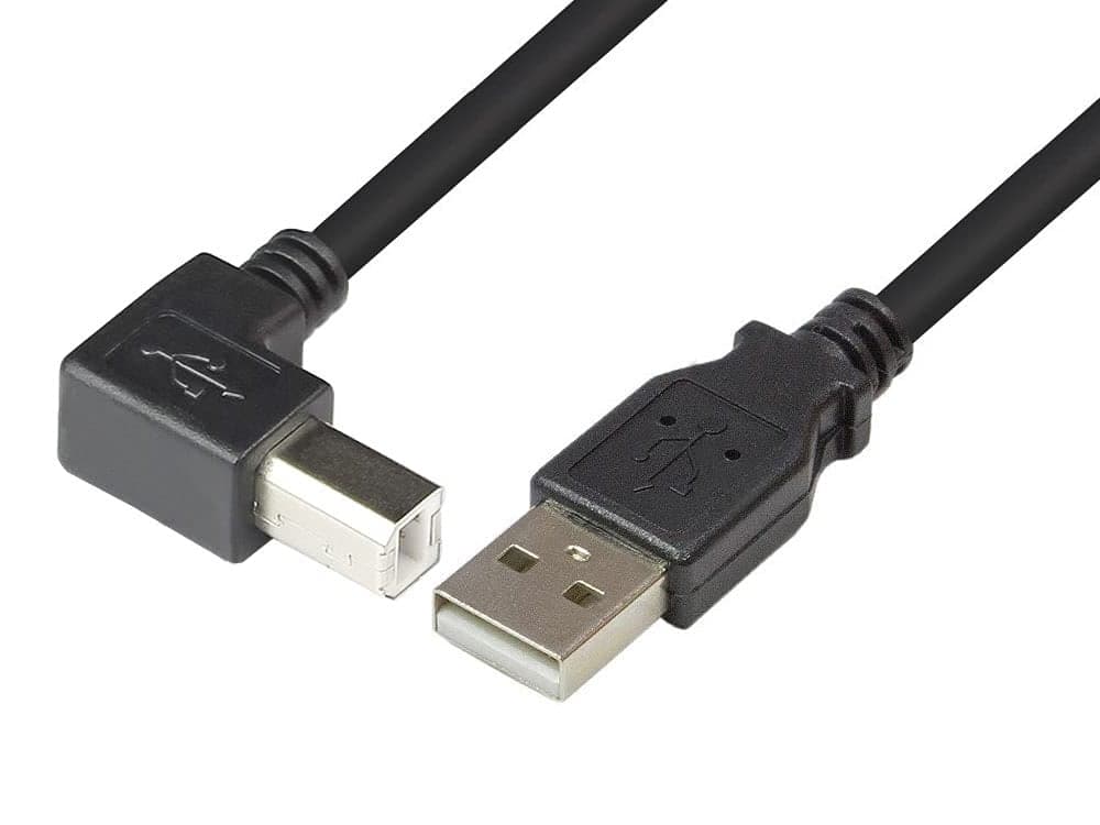 Cavo USB 2.0 A maschio/B maschio angolato 2m nero - Techly ICOC U-AB-20-ANG