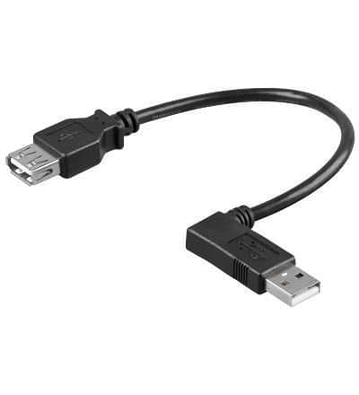 Cavo USB 2.0 A Maschio Angolato/A Femmina 0,15m - Goobay ICOC U2-AA-ANL