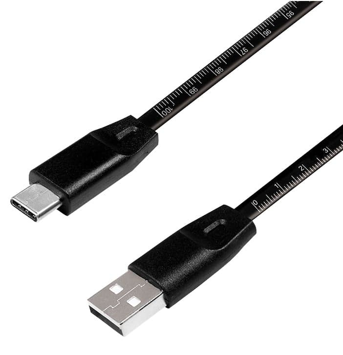Cavo SuperSpeed USB-C Maschio/USB-A Maschio con Misuratore 1m Nero - Logilink ICOC U2-AC-M010B