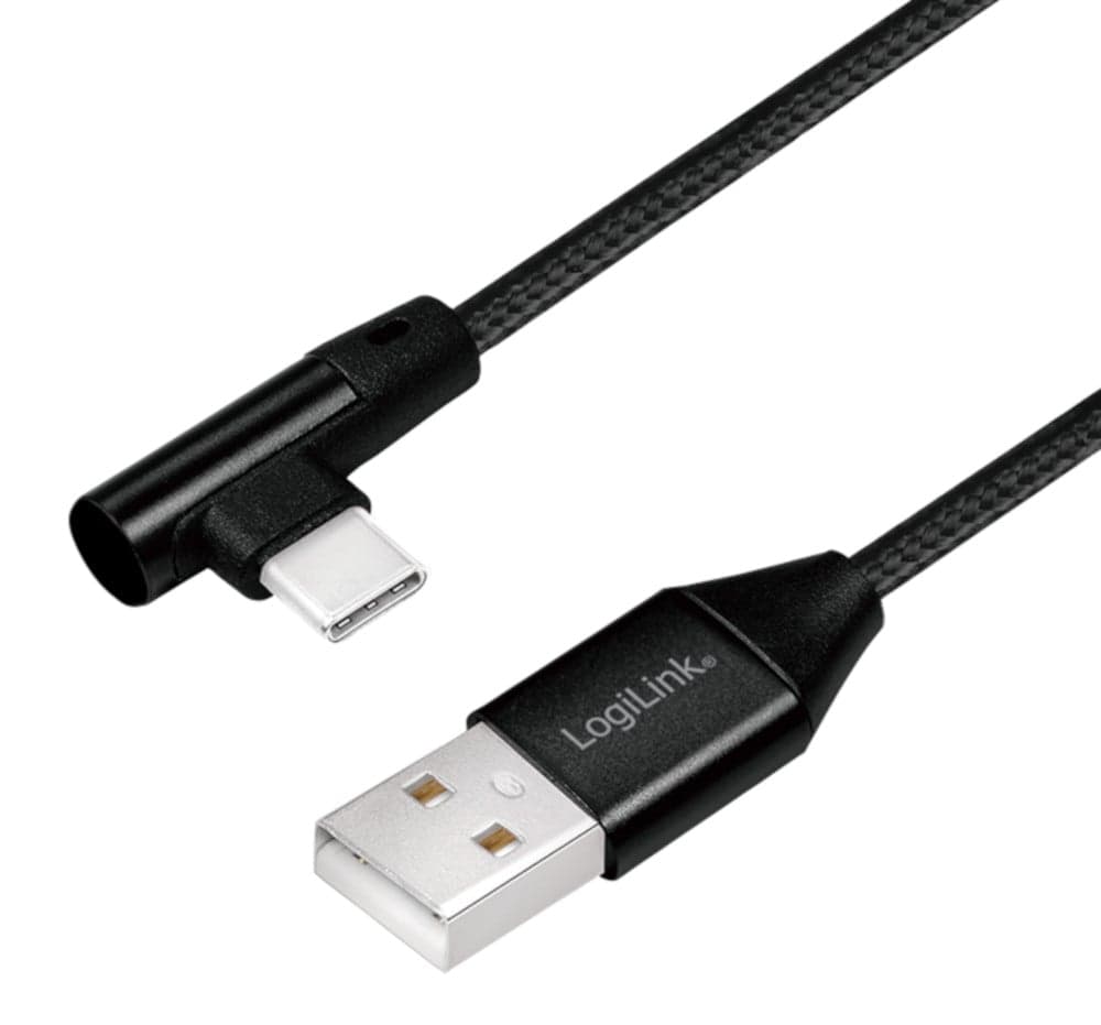 Cavo USB-C Maschio Angolato/USB-A Maschio Dritto 0,3m Nero - Logilink ICOC U2-AC90-003B