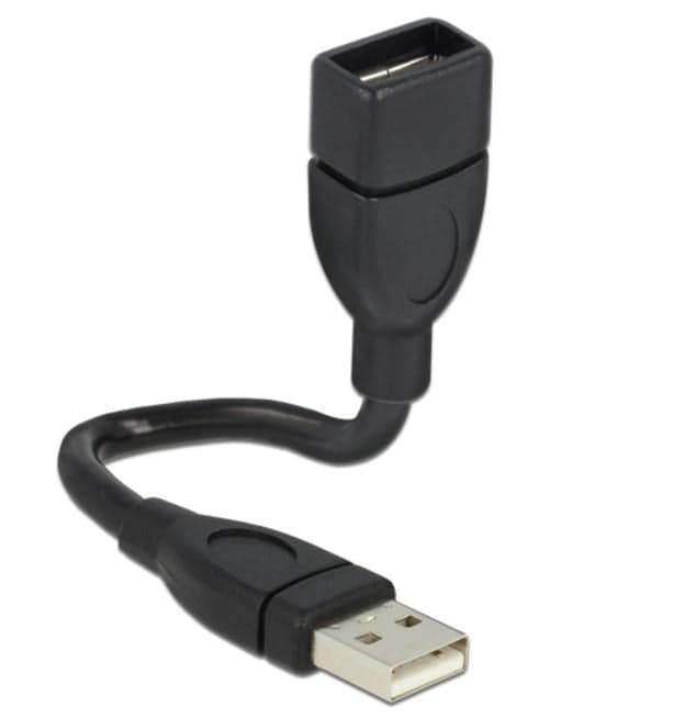 Cavo semi-rigido USB 2.0 A Maschio/Femmina 15cm Nero - Delock ICOC U2-SHAPE15