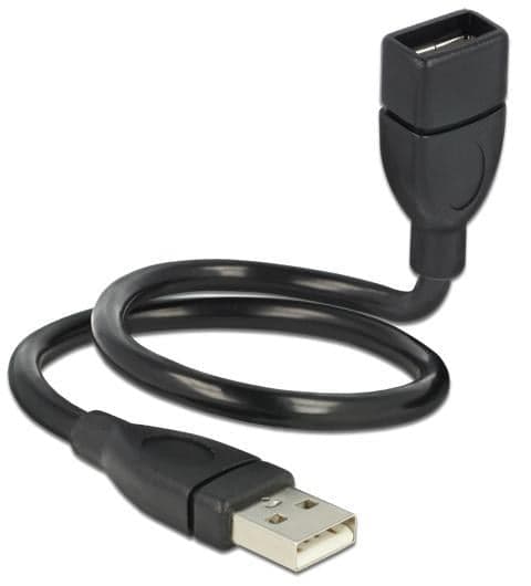 Cavo semi-rigido USB 2.0 A Maschio/Femmina 35cm Nero - Delock ICOC U2-SHAPE35