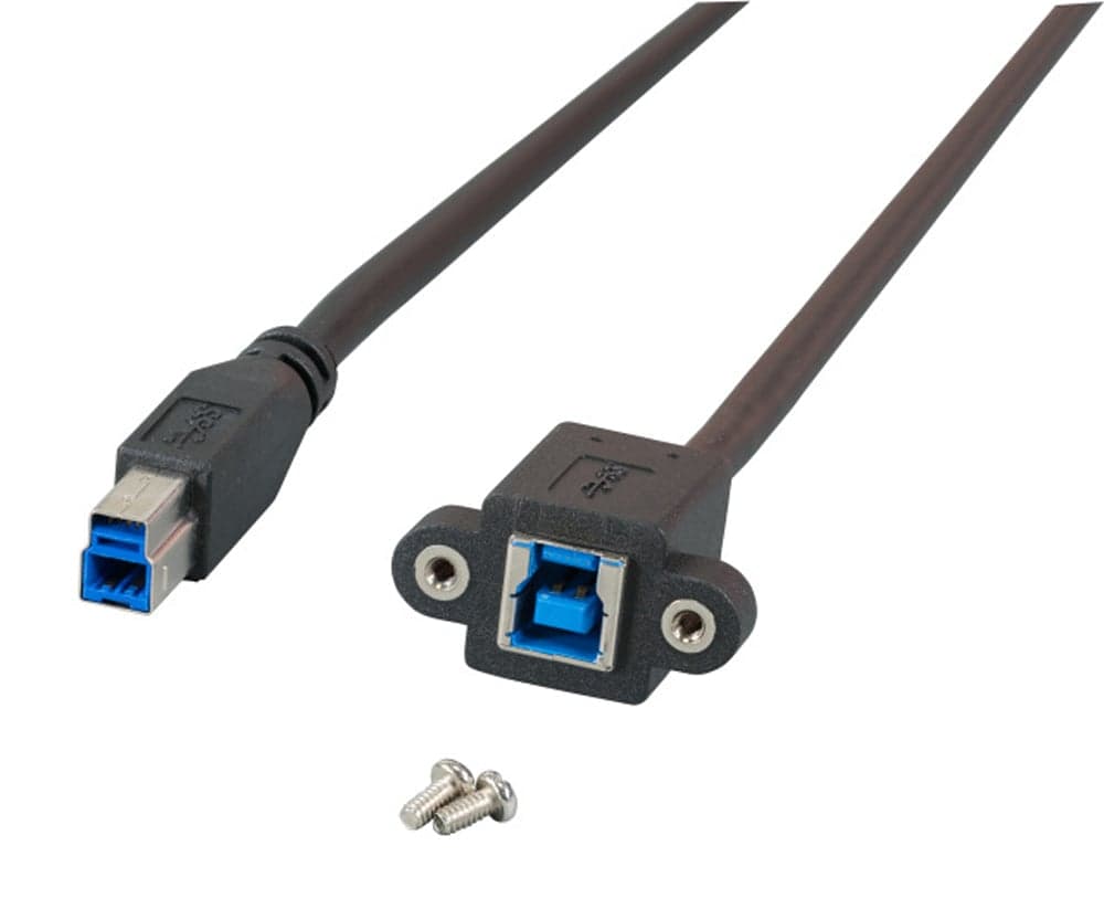 Cavo Prolunga USB 3.2 SuperSpeed B/B M/F da Pannello 1,8m Nero - OEM ICOC U3-BB-018-PNLE