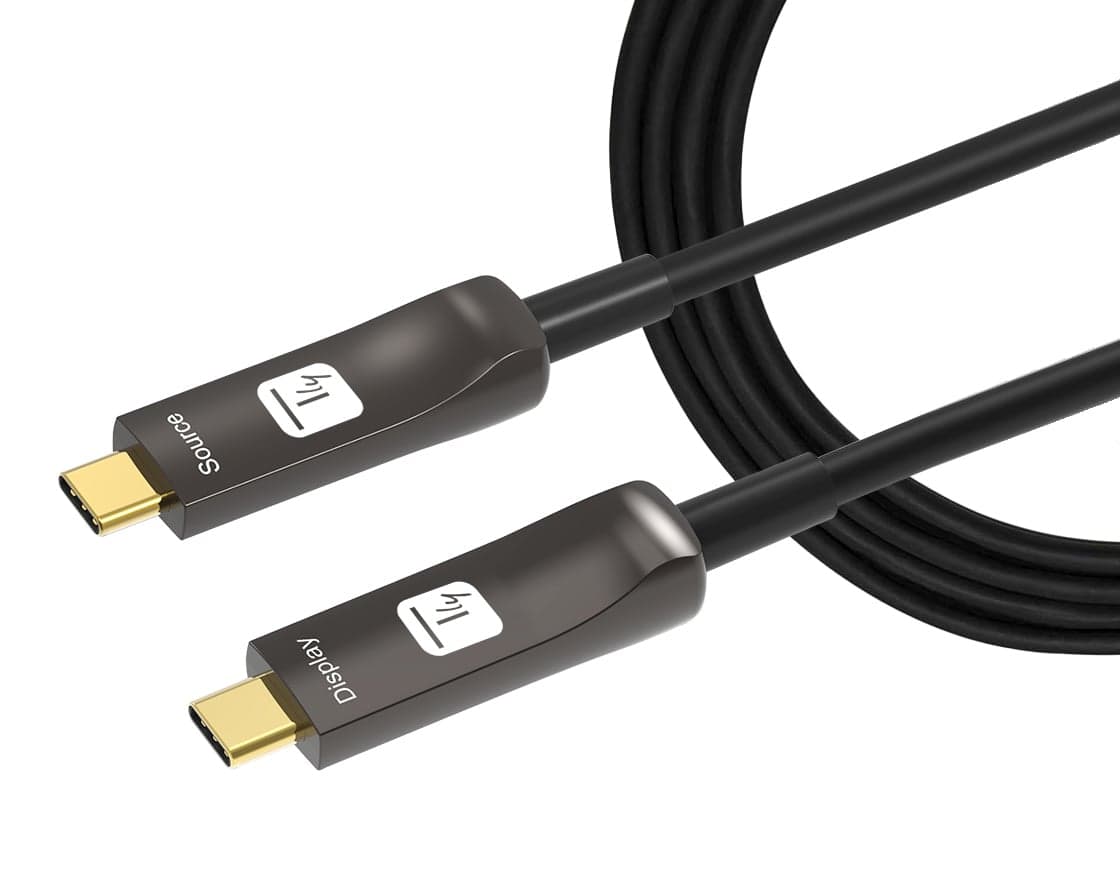 Cavo Audio/Video Ottico Attivo USB-C M/M AOC Fibra Ottica 4K 15m - Techly ICOC U3C-HY-015