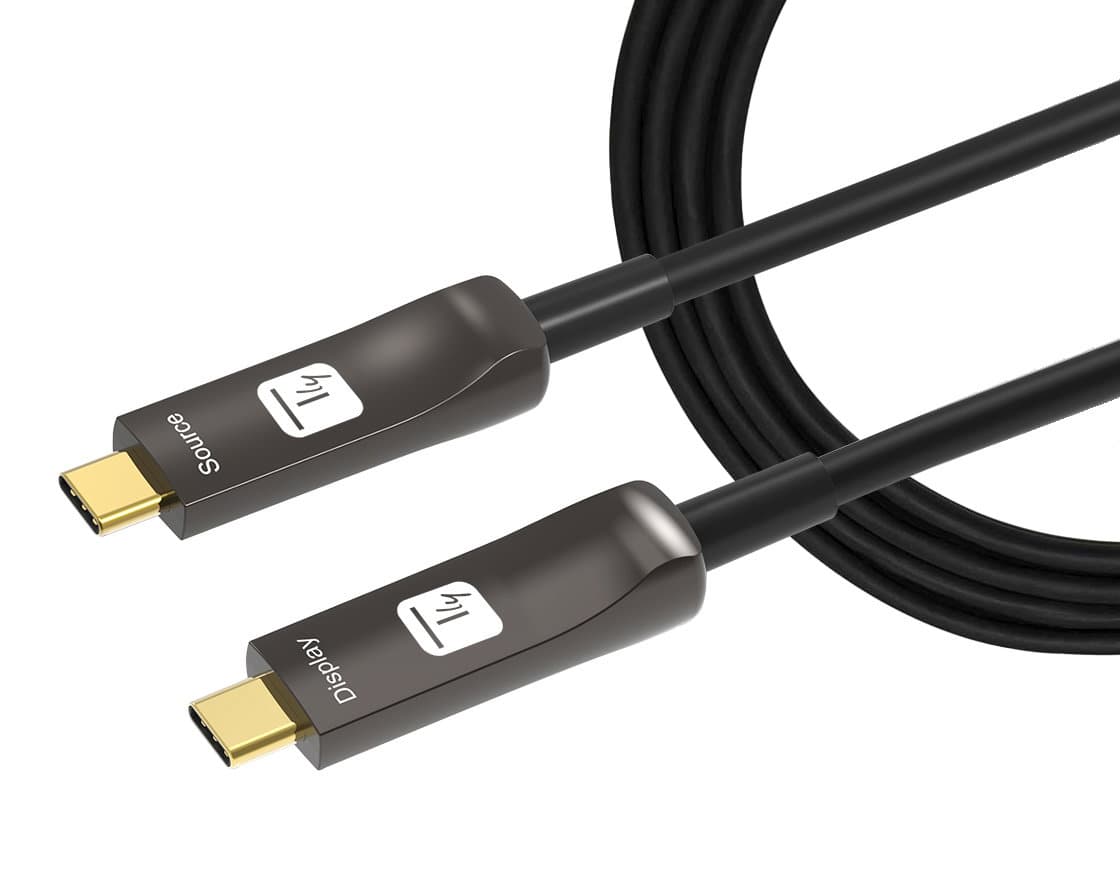 Cavo Audio/Video Ottico Attivo USB-C M/M AOC Fibra Ottica 4K 20m - Techly ICOC U3C-HY-020