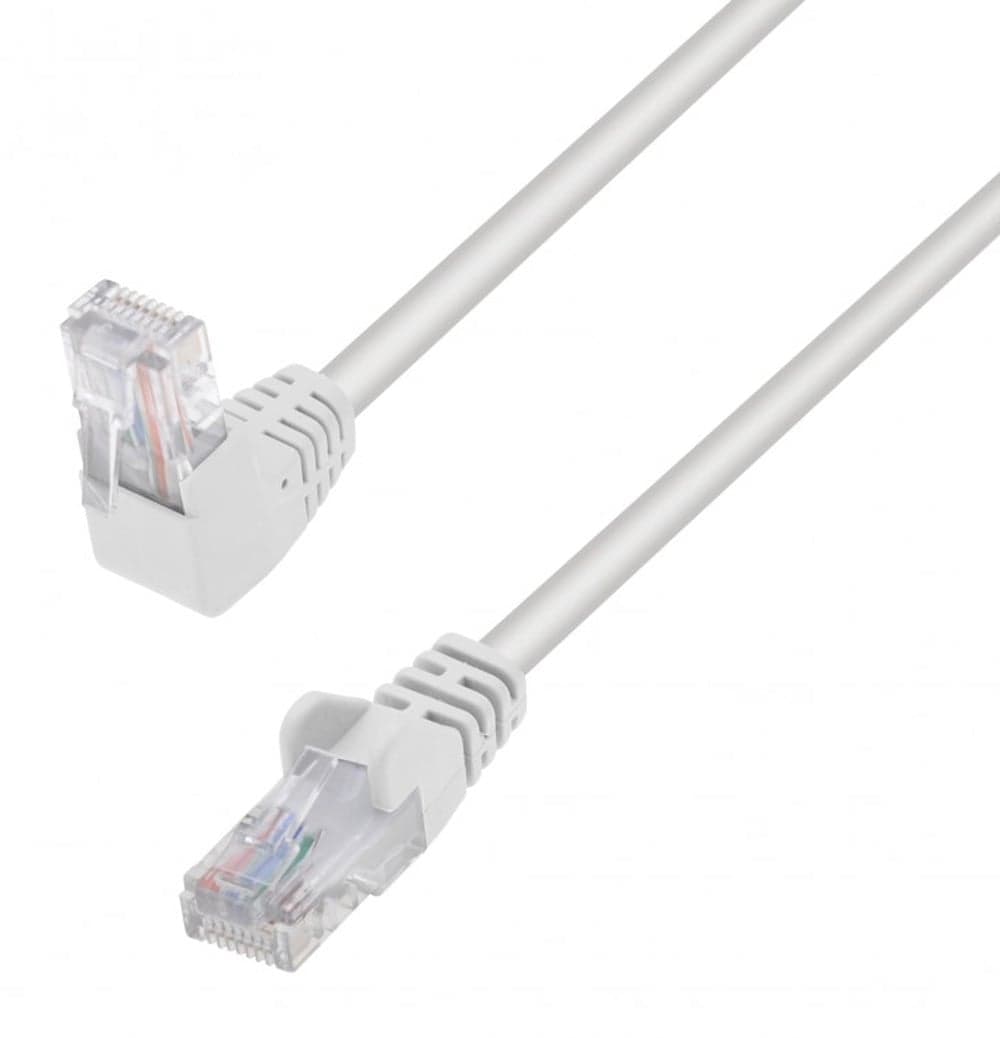 Cavo di Rete Patch Connettore Angolato 90° CCA Cat5E UTP 0,25m Bianco - Techly Professional ICOC U5EB-0025-WLTY