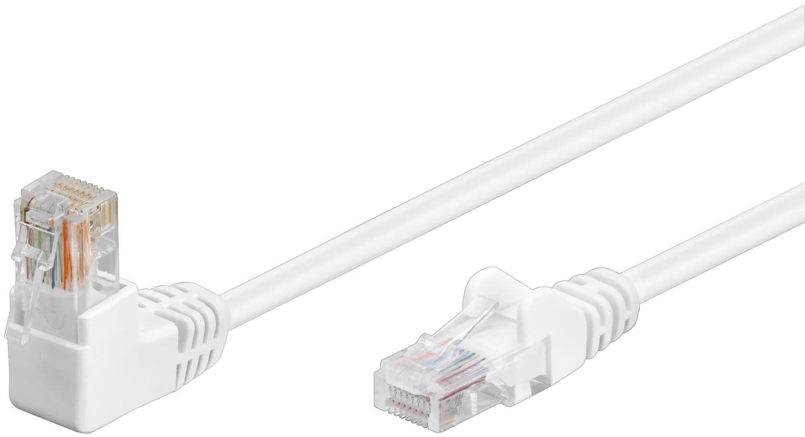 Cavo di rete patch Cat5e UTP angolato 90° 5m Bianco - Goobay ICOC U5EB-050-WHL