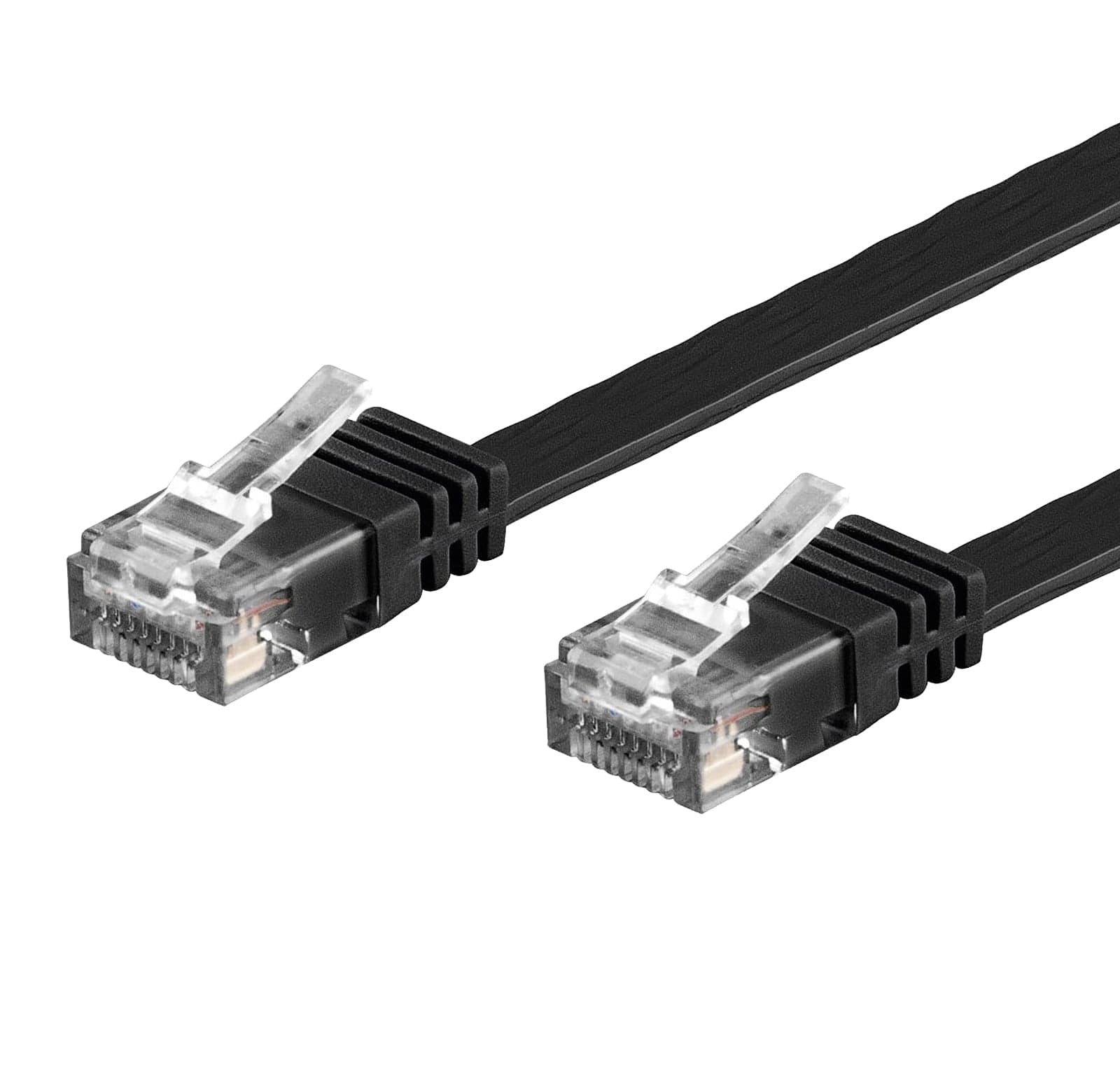 Cavo di Rete Patch Flat Cat6A Rame UTP Nero 3m - Techly Professional ICOC U6A-FL-030BKT