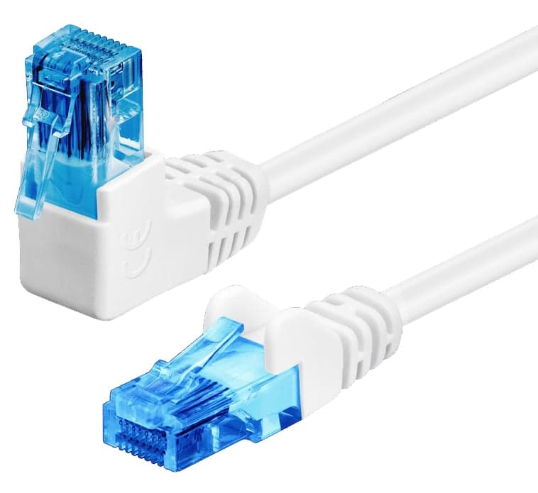 Cavo di rete patch Cat6A UTP 2m connettore angolato 90° CCA bianco - Goobay ICOC U6AU-020-WHL