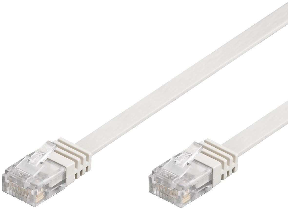 Cavo di rete patch piatto Cat6 UTP 1m Bianco - Goobay ICOC U6EB-FL-010WH