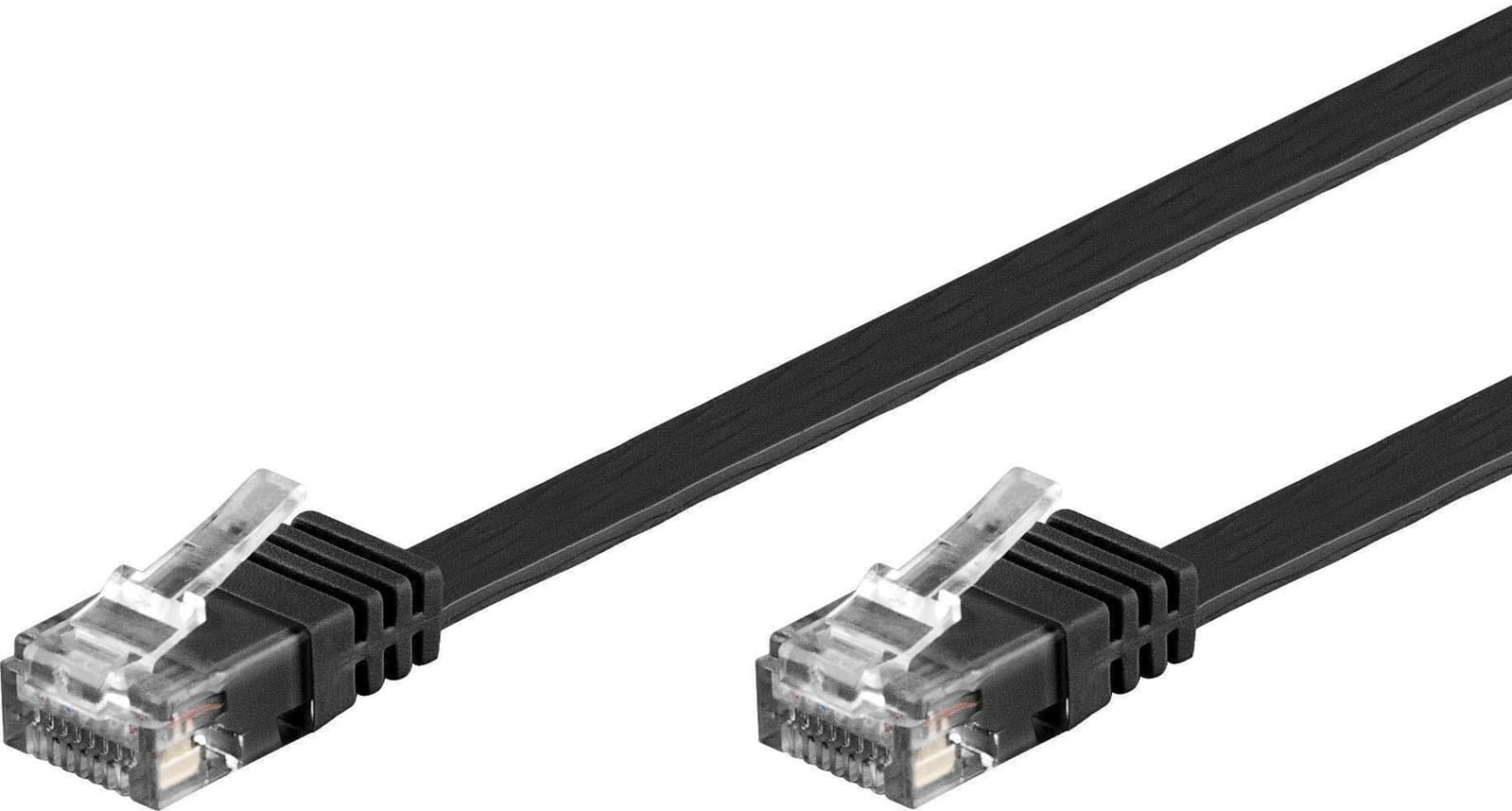 Cavo di Rete Patch Piatto Cat6 UTP 2m Nero - Goobay ICOC U6EB-FL-020BK
