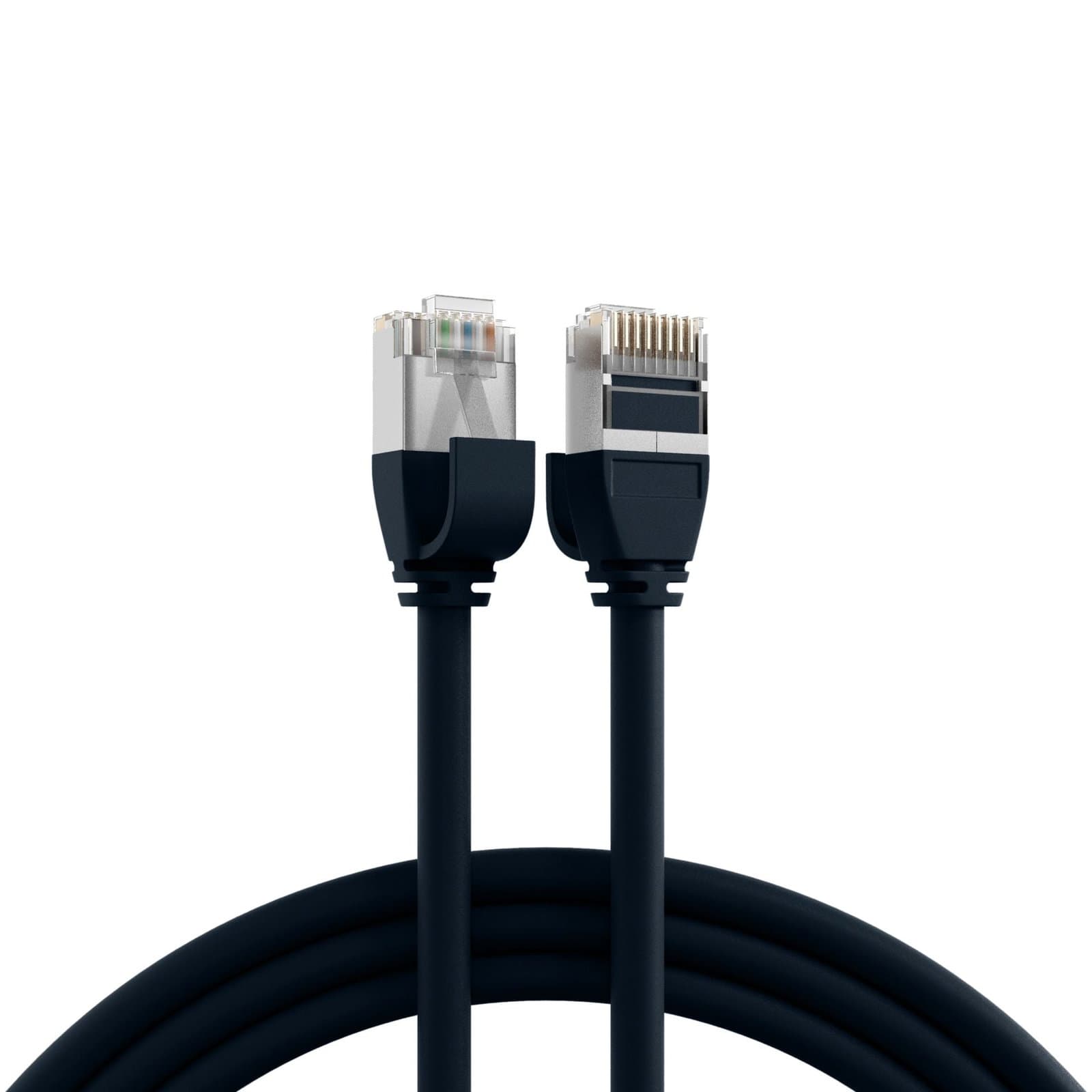 Cavo di Rete Patch Cat6A U/FTP TPE 4mm Ultraflex Nero 0,15m - ICOC UF6A-TPE-001BK