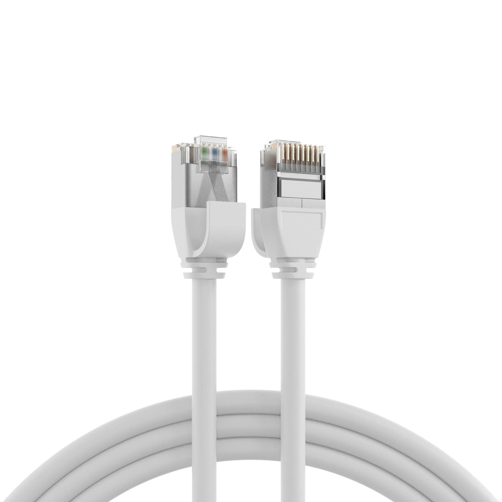 Cavo di Rete Patch Cat6A U/FTP TPE 4mm Ultraflex Bianco 1m - ICOC UF6A-TPE-010WH