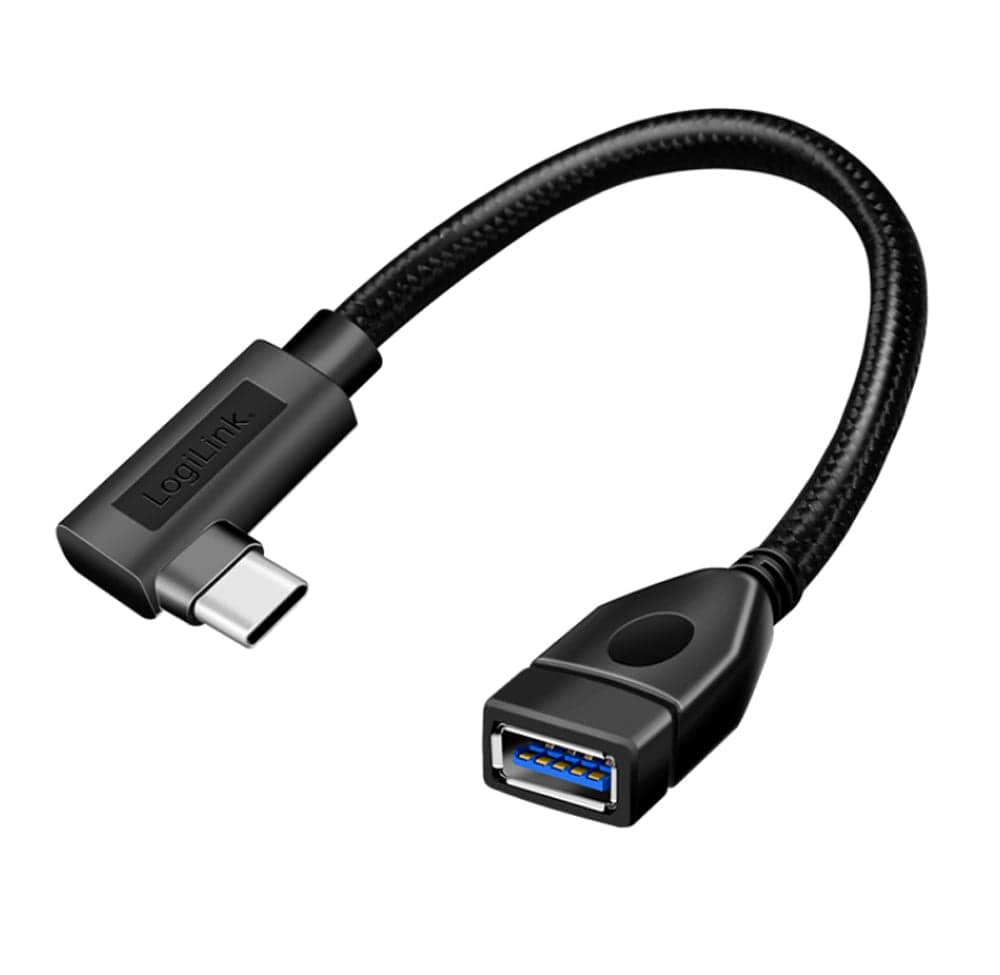 Cavo USB 3.2 Gen2 OTG USB-C Maschio Angolato a USB-A Femmina 0,2m - Logilink ICOC UOTG-32C9MAF