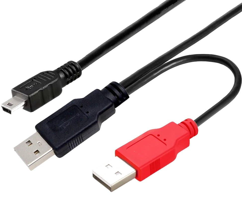 Cavo USB 2.0 ad Y 2x USB-A M a Mini-B M 0,6m - Manhattan ICOC USB2-PW3
