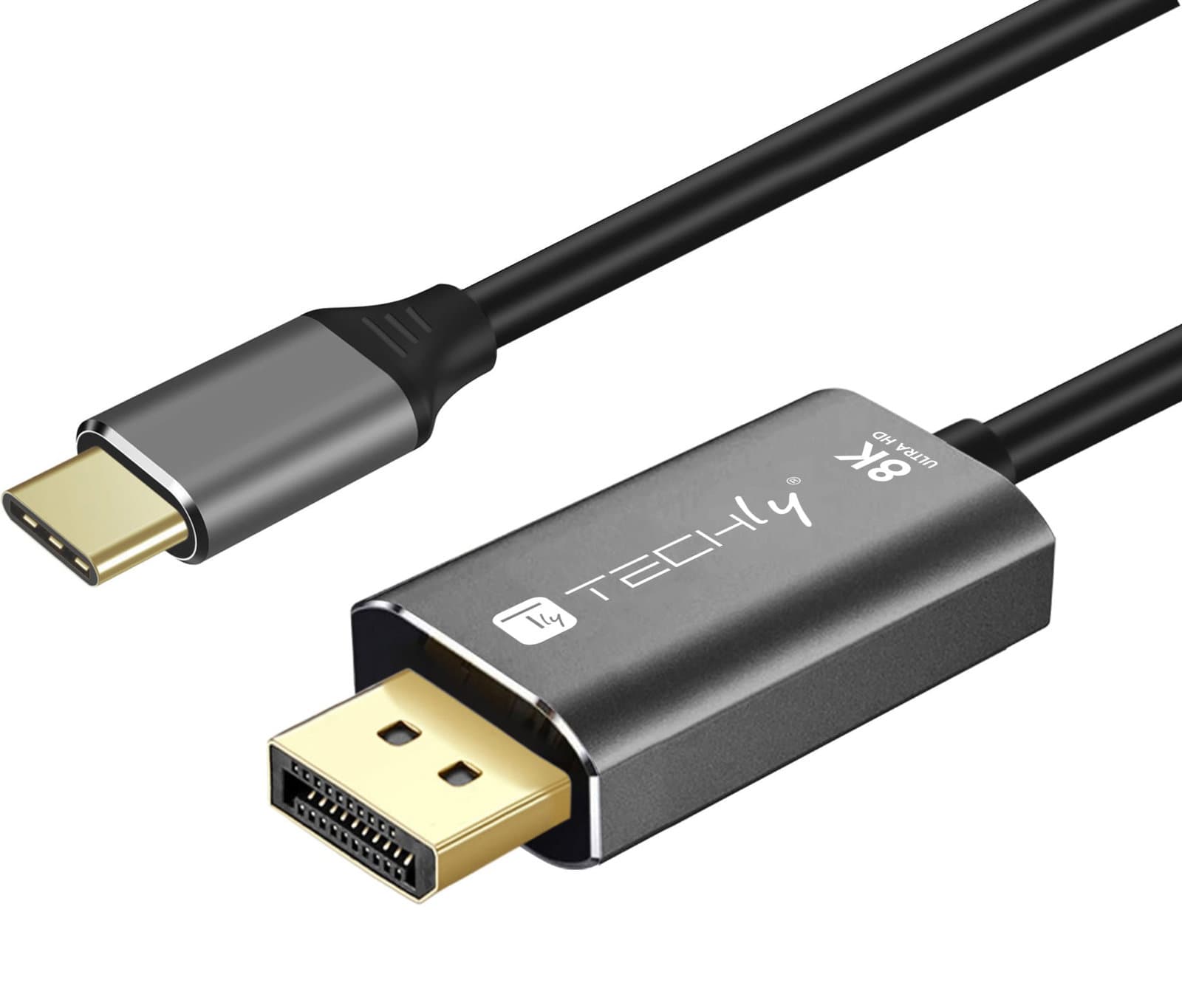 Cavo Adattatore USB-C 3.2 a Displayport 1.4 8K@60Hz 1,8m - Techly ICOC USBC-DP8-18