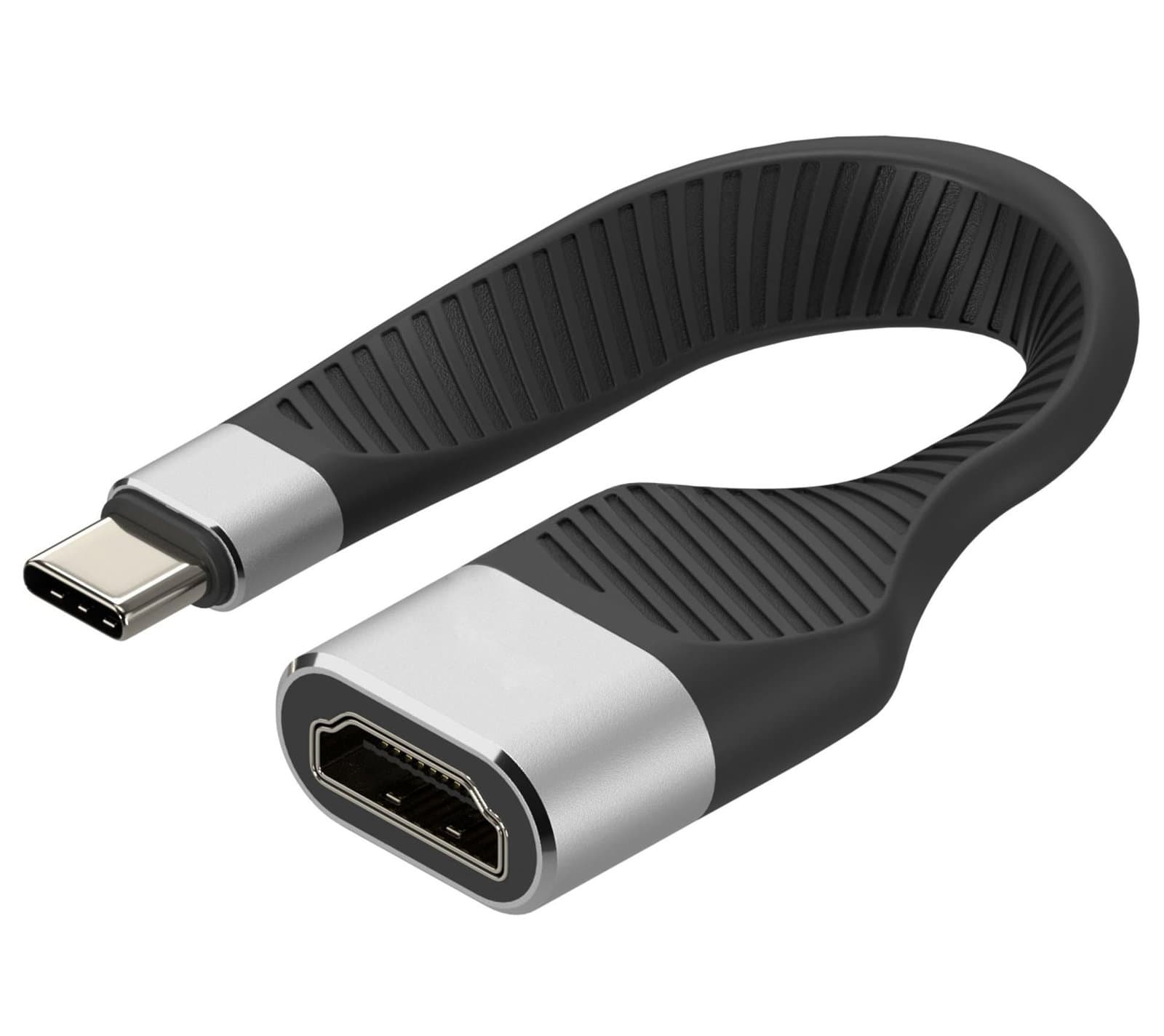 Cavo Corto Piatto USB-C Maschio a HDMI Femmina FPC 13,6 cm - Techly ICOC USBC-FL-HD4K