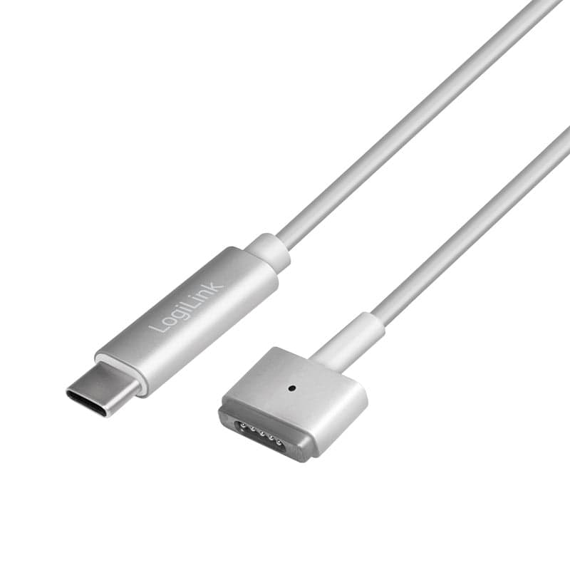 Cavo di Ricarica USB 3.2 Gen1 USB-C M Compatibile Apple Magsafe2 PD Silver 1,8m - Logilink ICOC USBC-MSAFE2