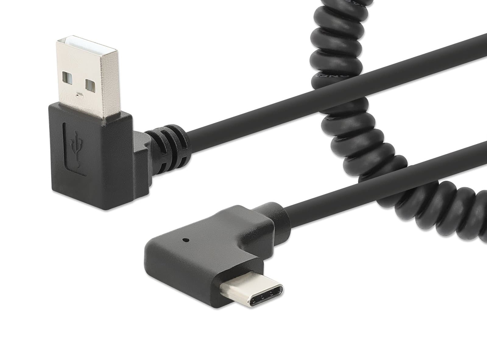 Cavo di Ricarica USB-A a USB-C 1m Spiralato Nero - Manhattan ICOC-USB-CHAC-SP