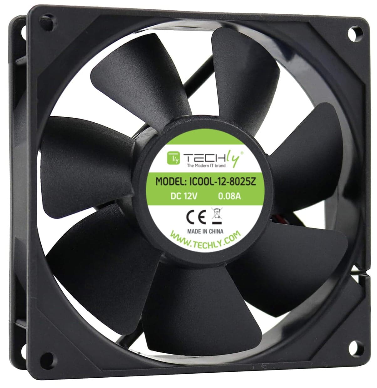 Ventola per PC 80x80x25mm 12V DC - Techly ICOOL-12-8025Z