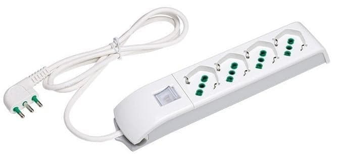 Multipresa 4 Posti Italiana Bipasso/Schuko Bianco - FME ICPS004F