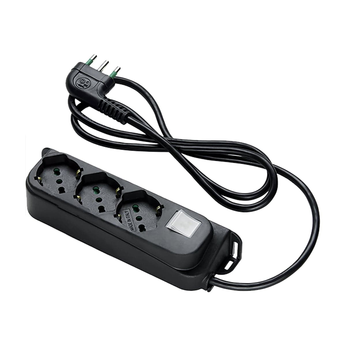 Presa Multipla a 3 Posti Italiana Bipasso con Interruttore Nero - FME ICPS4040B