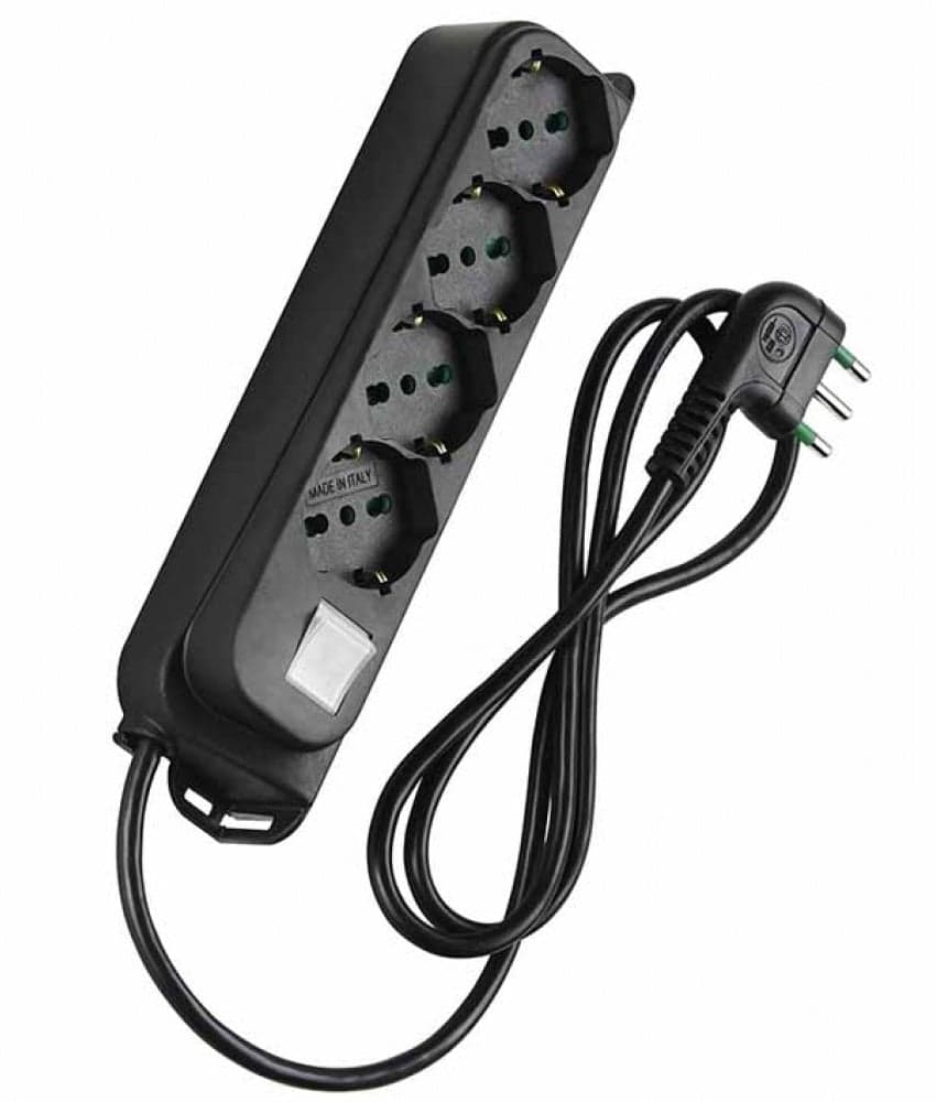 Multipresa 4 posti Schuko con interruttore e cavo 1,5m Nero - FME ICPS4042B