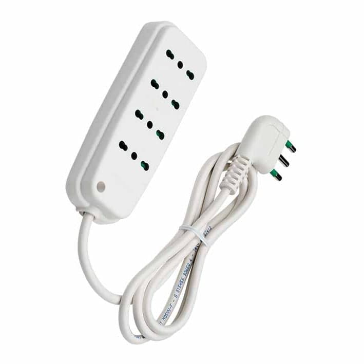 Multipresa 4 Posti con Spina Italiana Angolata Bianco - FME ICPS4044W