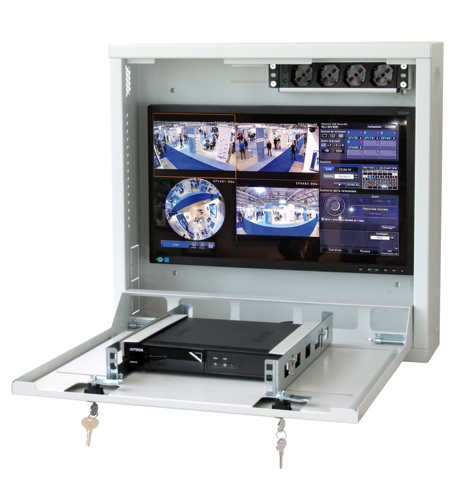 Box di Sicurezza da Parete per DVR e Videosorveglianza Grigio - Techly Professional ICRLIM08