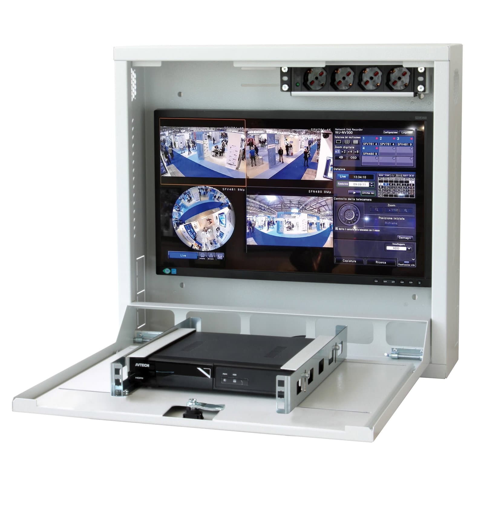 Box di Sicurezza per DVR Videosorveglianza Bianco Anti-intrusione - Techly Professional ICRLIM08AI2