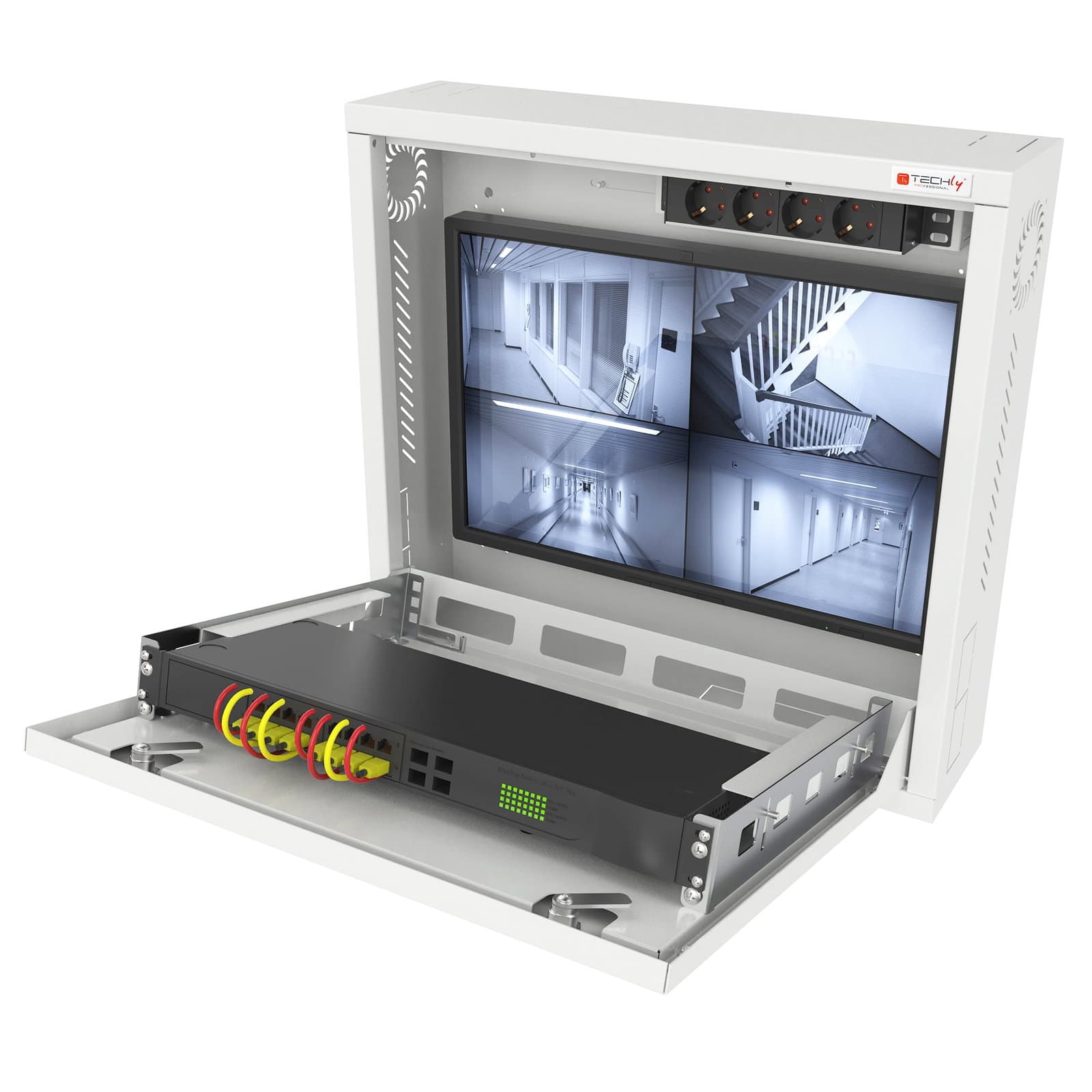 Box di Sicurezza per DVR e Videosorveglianza Bianco - Techly Professional ICRLIM08W2M