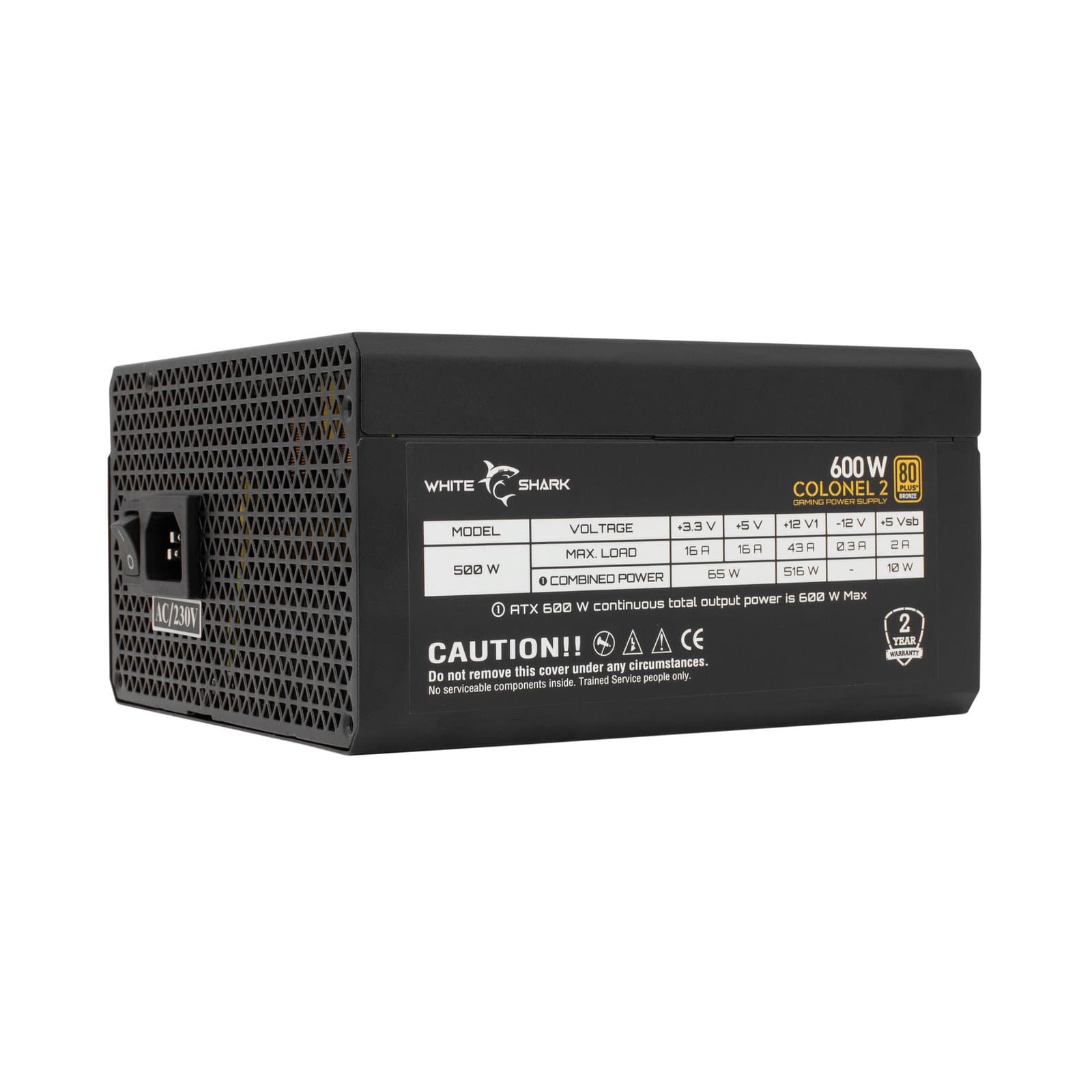 Alimentatore per PC ATX 600 Watt - White Shark ICSB-COLONEL2
