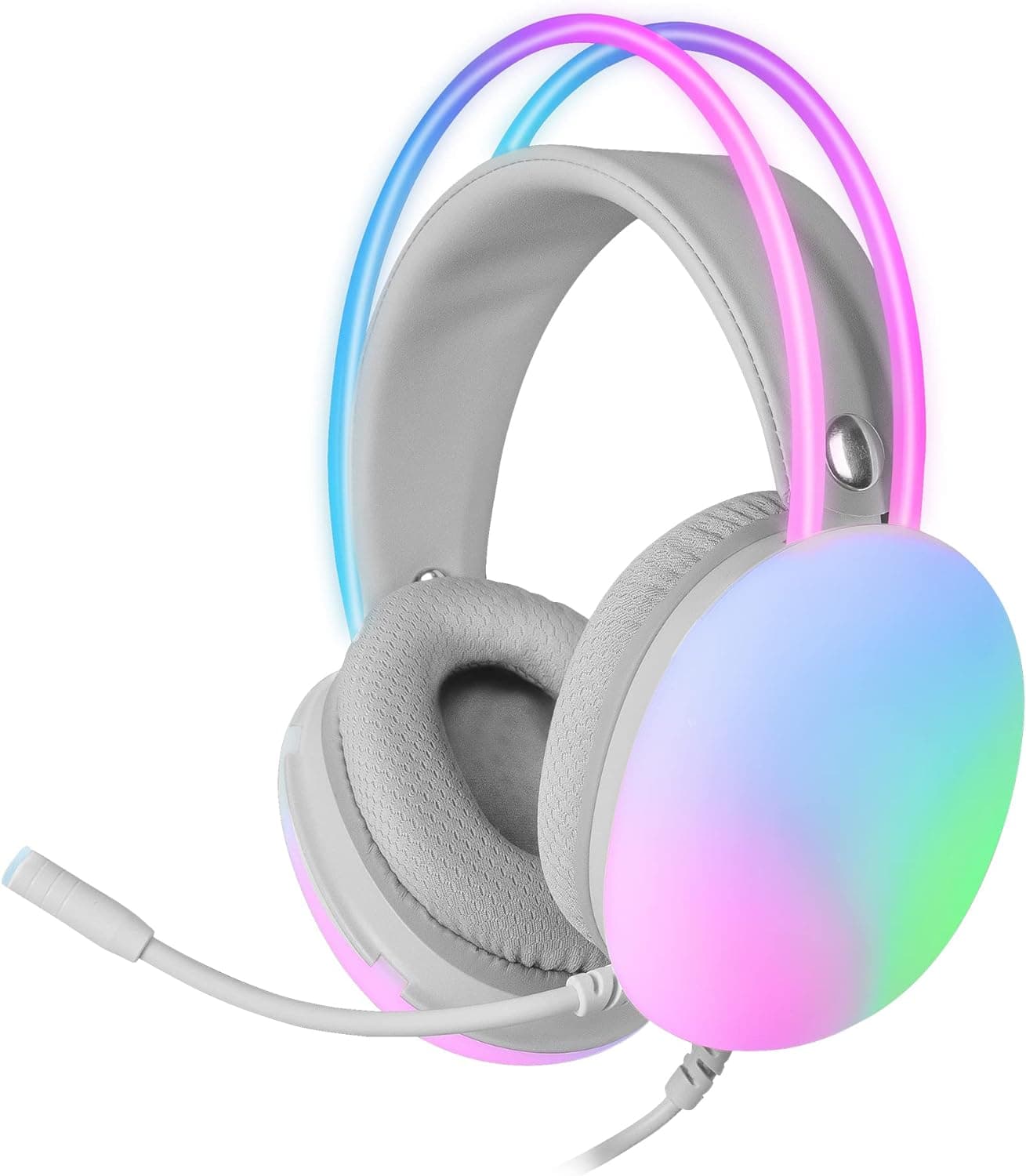 Cuffia Gaming Stereo Microfono RGB Bianco - White Shark ICSB-FIREFLYW