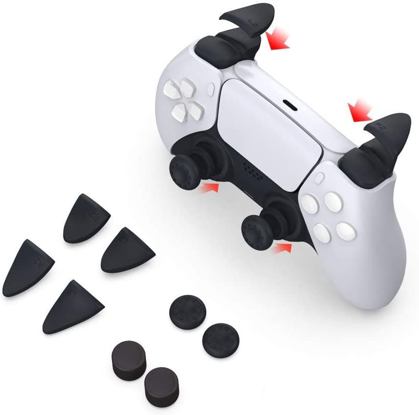 Kit protettivo antiscivolo leve Controller PlayStation5 PS5 8in1 - White Shark ICSB-HOOK