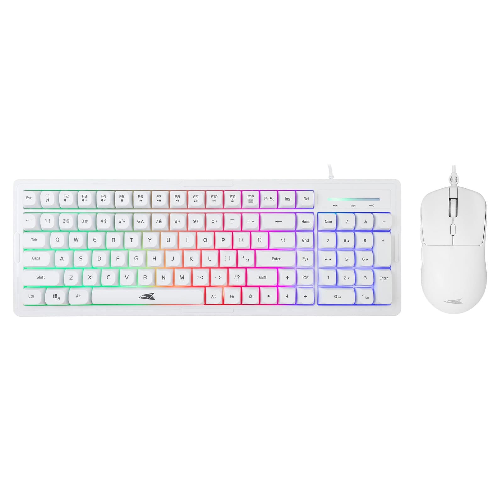 Kit Tastiera 101 Tasti e Mouse USB 7200 Dpi Bianco - Baracuda ICSB-ORCAWH