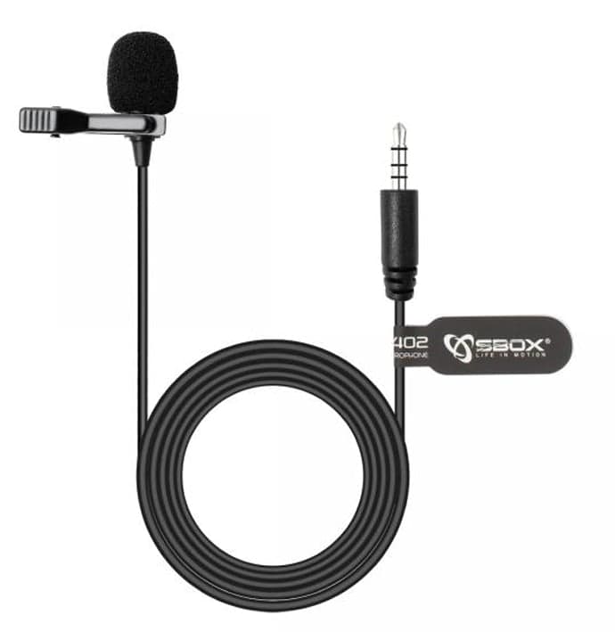 Microfono Lavalier Condensatore Omnidirezionale 3.5mm con Adattatore PC - Sbox ICSB-PM402