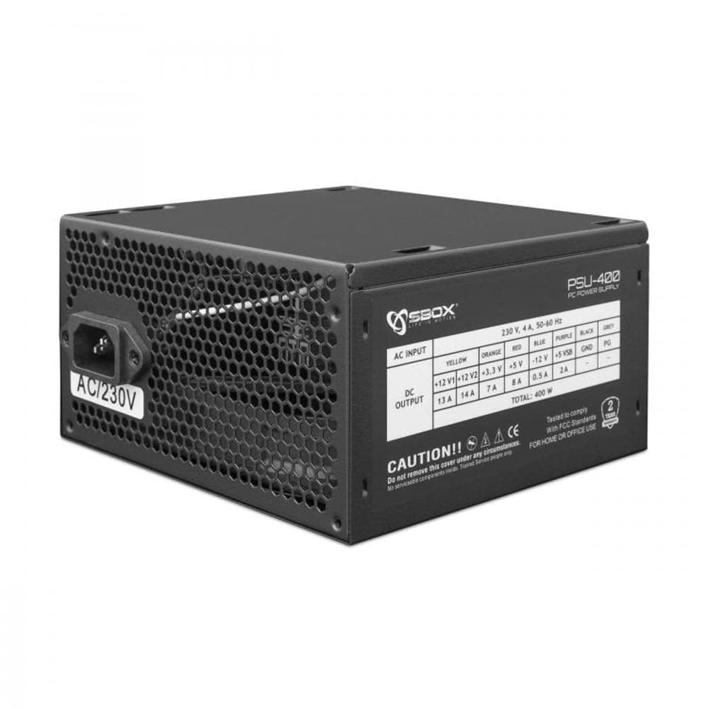 Alimentatore per PC 400W ATX Ventola 12cm - Sbox ICSB-PSU4002R